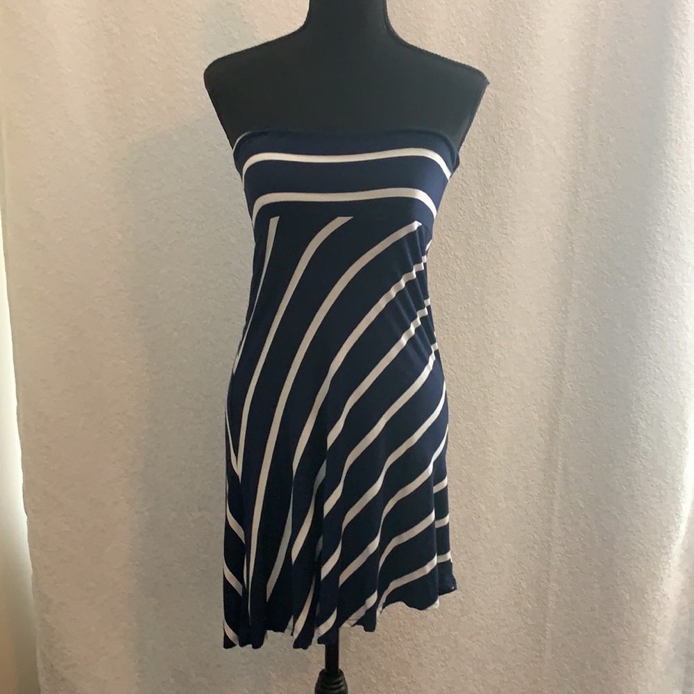 Navy & white striped dress/skirt